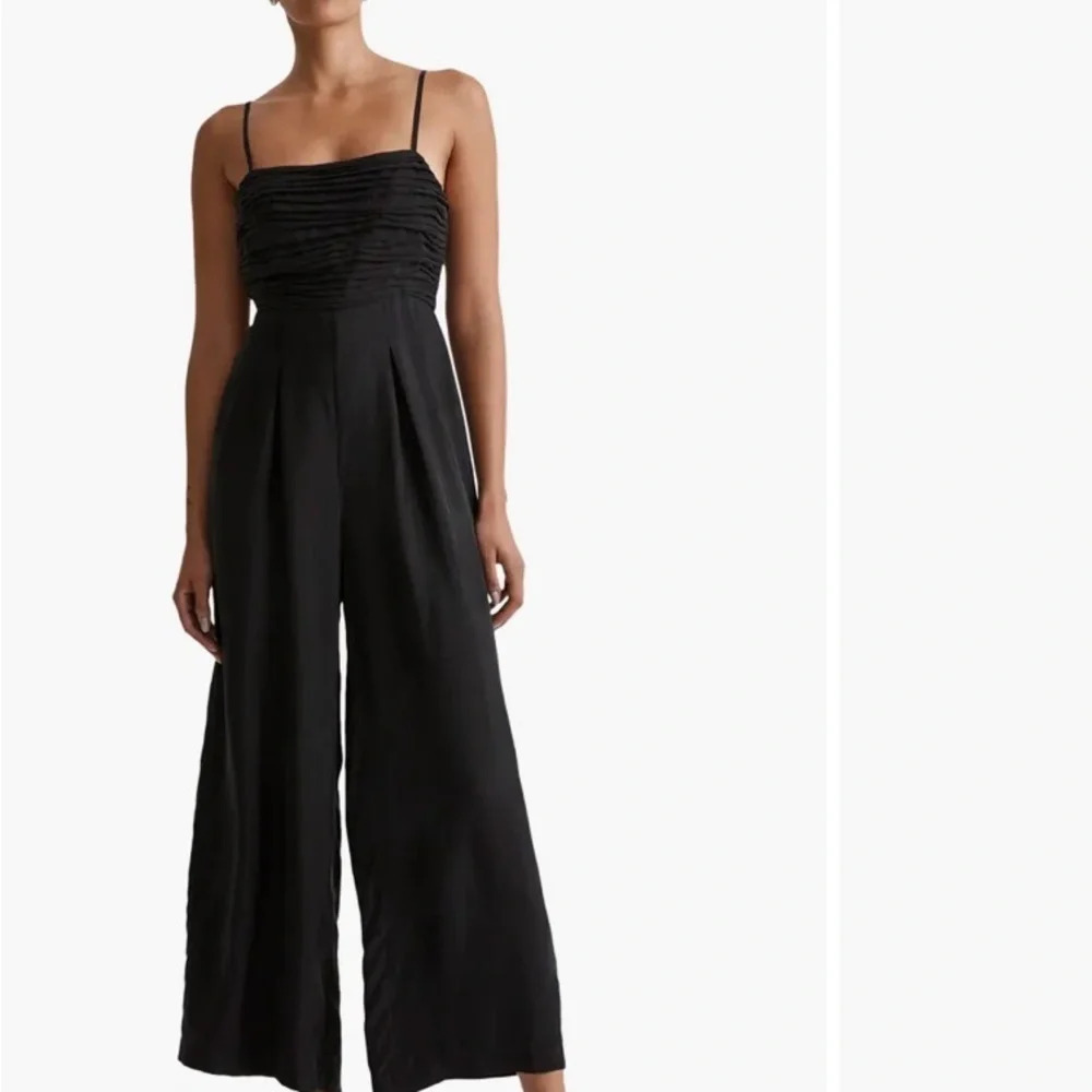 Madewell Ruched Crop Straight-Leg Jumpsuit Sz 6 #0554